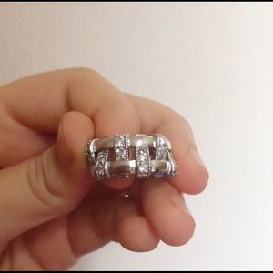 Unique Sterling Silver Woman’s Ring with CZs